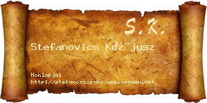 Stefanovics Kájusz névjegykártya